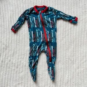 Kickee Pants 0-3m Ski Print Footie